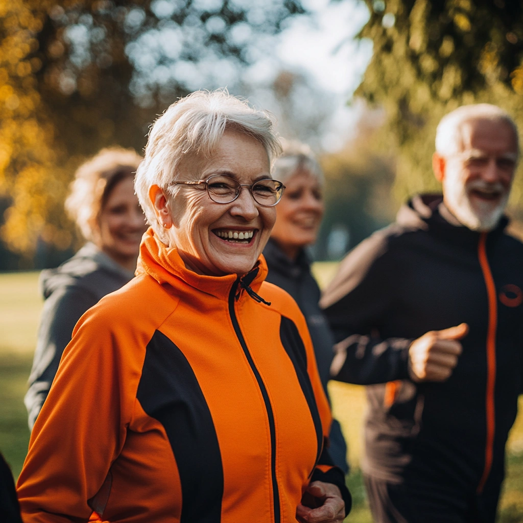 Активні пенсіонери займаються спортом на свіжому повітрі